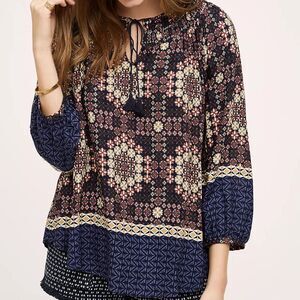 Anthropologie Women's 11•1•TYLHO Kay Peasant‎ Blouse Size XS
